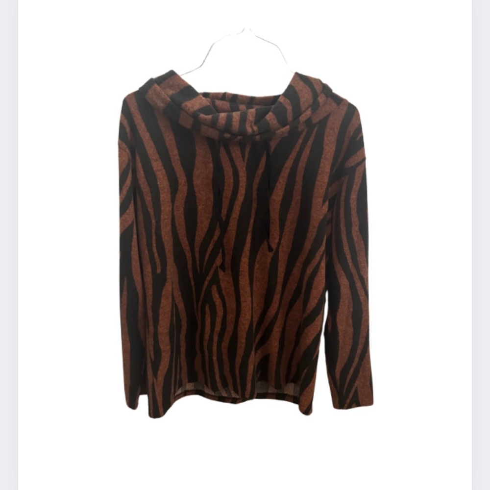 Brown and Black Zebra Print Sweater